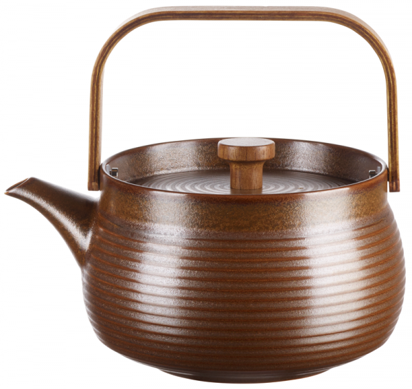 ASA Japandi Teekanne mit Holzgriff brown