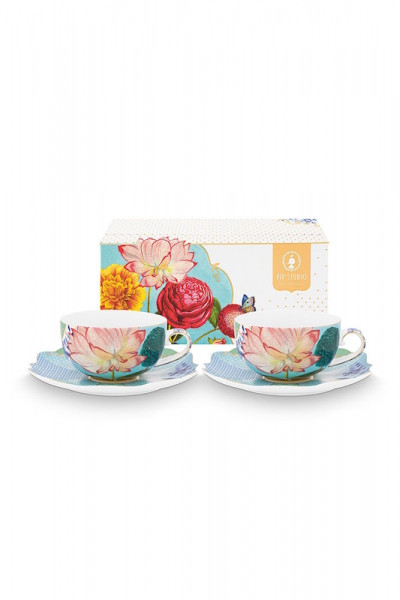 PIP Royal Flowers Teetasse mit Untertasse Set 4tlg.
