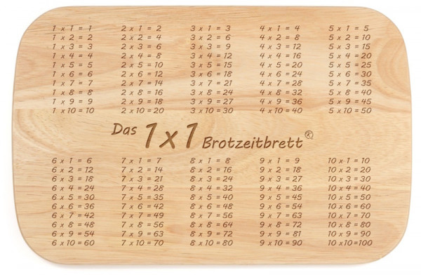 Kostbar Brotzeitbrett 1x1 Gummibaum 26x17 cm
