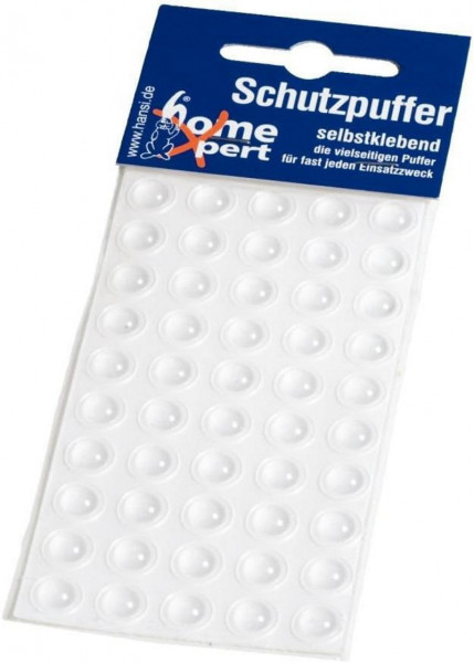 Hansi-Siebert Schutzpuffer flach transparent 50St. Ø 10 mm, Höhe 3,2 mm.