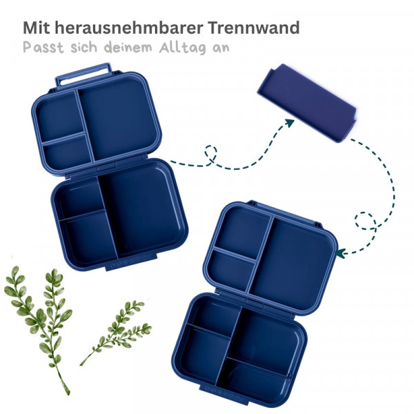 Lekkabox Brotdose mini classic mit 3 Fächern blau