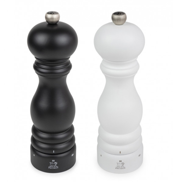 Peugeot Paris Salz- und Pfeffermühlen Set matt Schwarz + Weiss 20cm