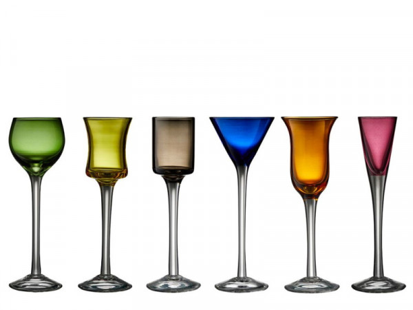 Lyngby Glas Schnapsgläser 6er Set versch.Farben