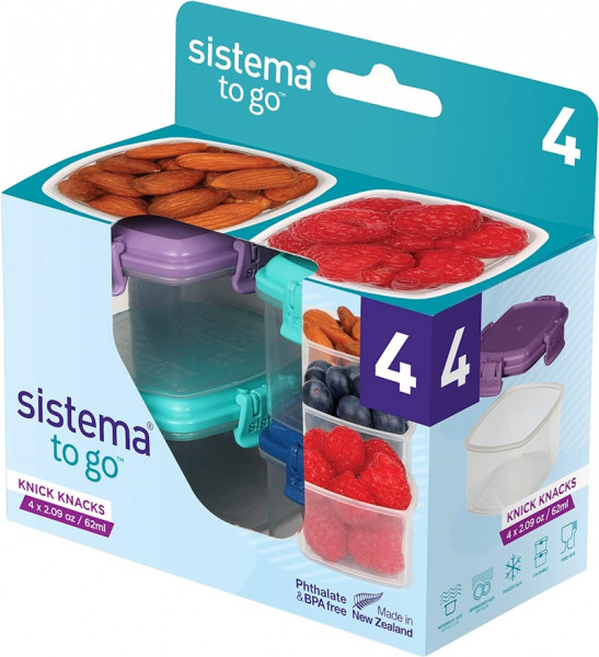  Sistema Knick Knack mini to Go 4er Set Mint, Lila, Navy 