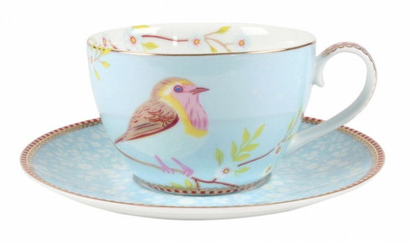 PIP Early Bird Blue Tasse mit Untertasse 280ml