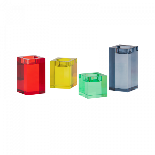 Remember Glasblock Kerzenhalter Vela 4er Set