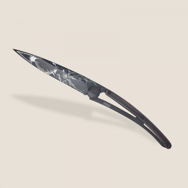 deejo Taschenmesser Ebenholz Hirsch