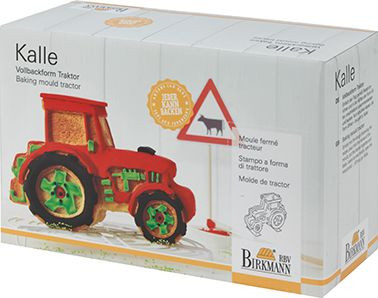 Birkmann Kalle der Traktor  3D Backform 24,5 x 10 cm ca. 1500 ml aus Silikon Verepackung