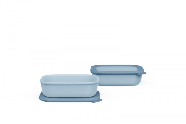 Mepal Multischüssel Cirqula Rechteckig Set 2 x 1000ml Nordic Blue