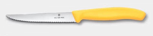 Victorinox Steakmesser 11 cm Welle gelb  Swiss Classic