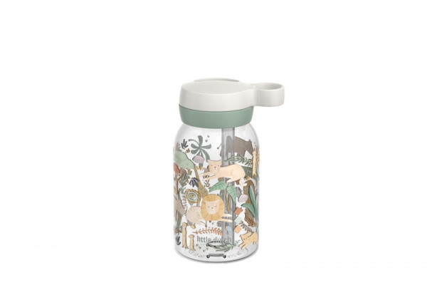 Mepal Campus Trinkflasche mit Trinkhalm 450 ml  Safari Friends