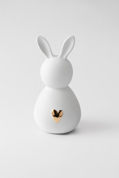 Räder Ostern Porzellanhase groß goldenes Herz