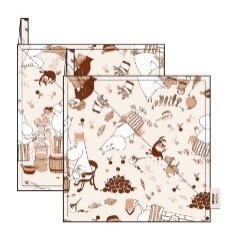 Iittala Moomin Topflappen 2er Set 22x22cm Family Time