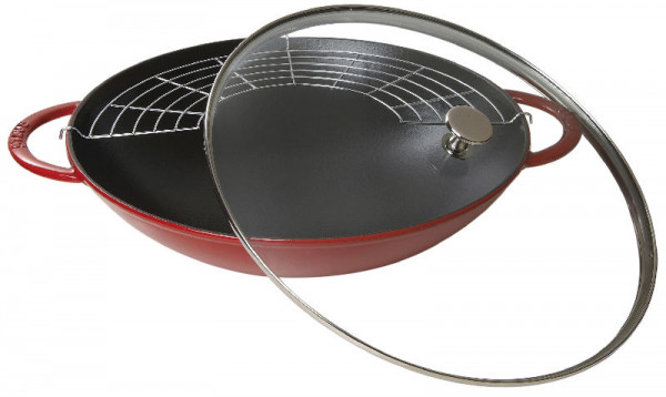 Staub Wok 37 cm kirschrot