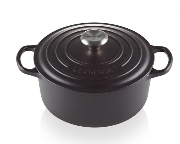  Le Creuset Bräter rund 22 cm Gusseisen schwarz matt 