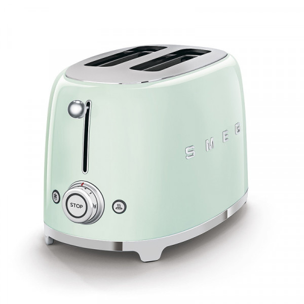 Smeg Toaster 2 Scheiben Pastellgrün 50'S Retro Style seitlich