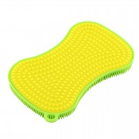 Kochblume Scrubby 13x8x1,5 cm silikon limette/gelb
