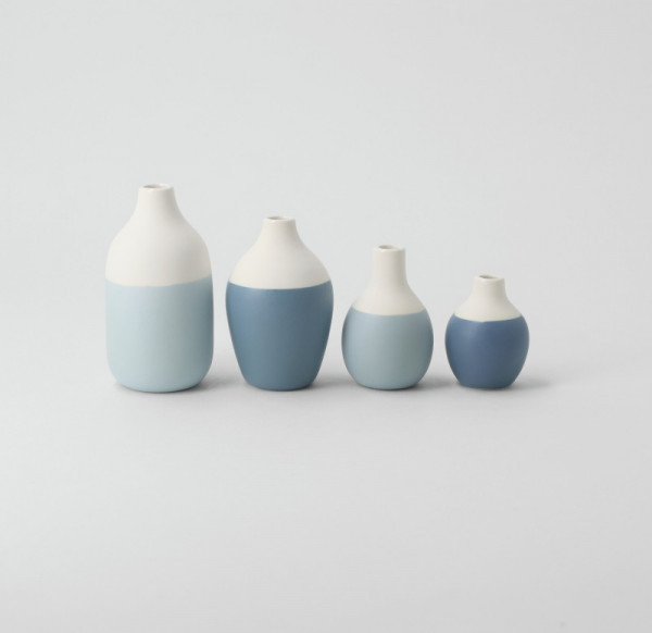 Räder Mini Flaschenvasen blau 4er Set