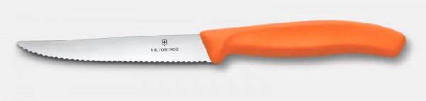 Victorinox Steakmesser 11 cm Welle orange  Swiss Classic