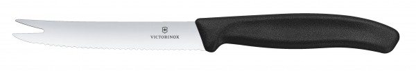 Victorinox Swiss Classic Käse-/ Wurstmesser schwarz 11 cm gabelspitze welle