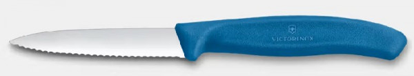 Victorinox Gemüsemesser 8 cm Welle Mittelspitz blau  Swiss Classic