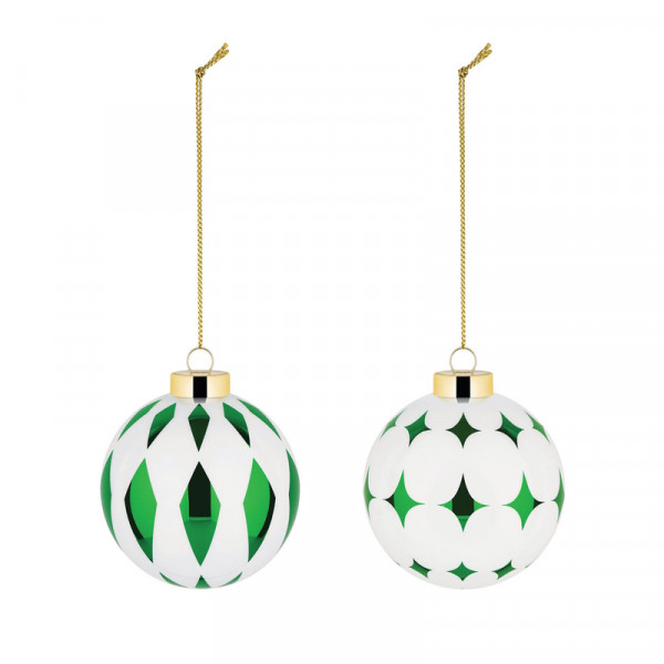 ALESSI Delight Weihnachtskugel Set 3 grün
