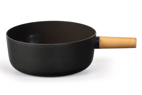 Stöckli Käsefondue-Topf Emotion 23cm schwarz mit Holzgriff