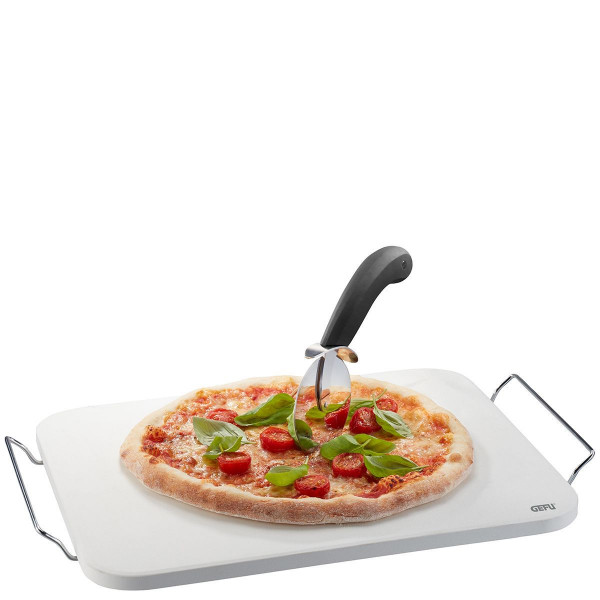 Gefu Pizzastein Darioso+Gestell+Pizzaschneider+Pizzaschieber