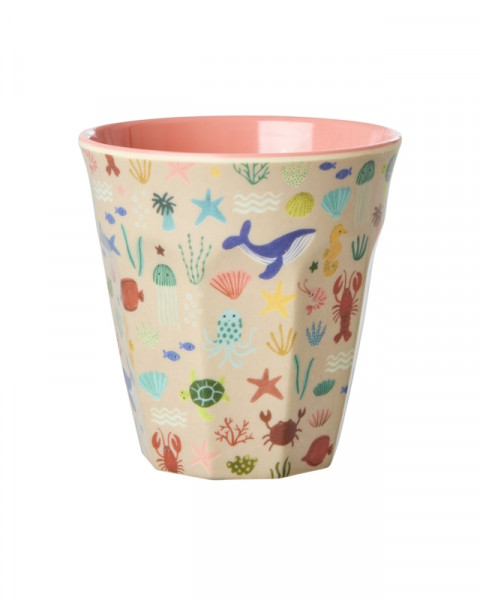 Rice Becher 9cm Coral Ocean Print
