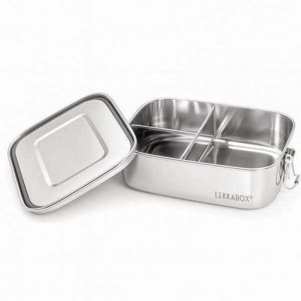 Lekkabox Safe Lunchbox mit 3er Einteilung 1000ml Edelstahl