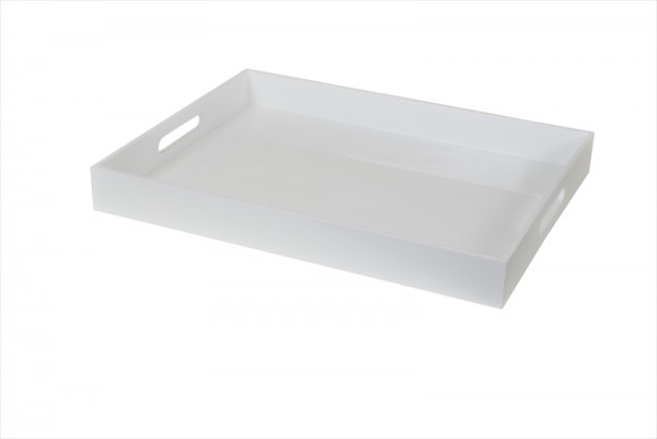 Albert L. Lacquer Tablett 50x38cm Weiß