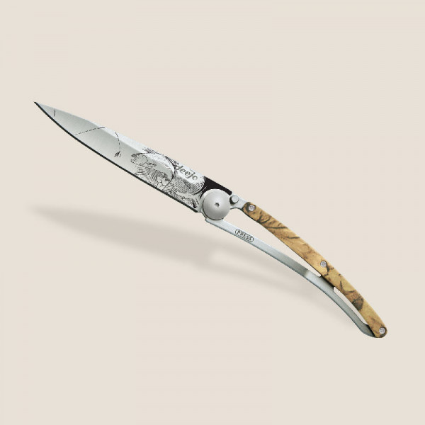 deejo Taschenmesser Braun Camo Forelle