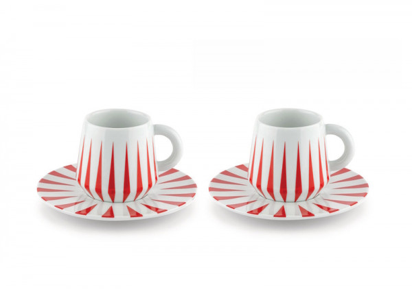 ALESSI Delight Espressotassen 2er Set rot