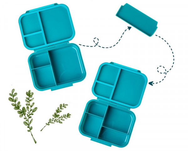 Lekkabox Brotdose mini classic mit 3 Fächern petrol