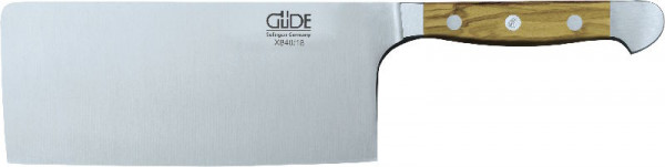 Güde Alpha Olive  Chinesisches Kochmesser 18 cm Griff Olivenholz