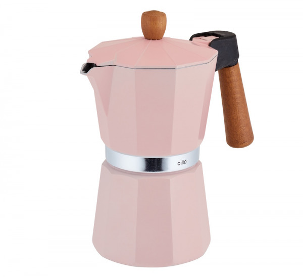 Cilio Espressokocher LEGNO 6 Tassen rosa