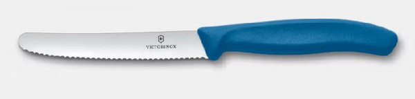 Victorinox Tomatenmesser 11 cm Wellenschliff rund blau SwissClassic