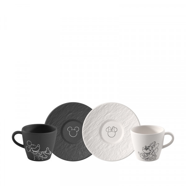 Villeroy&Boch Manufacture Rock Mickey Mouse Espressotasse mit Untertasse 4tlg.