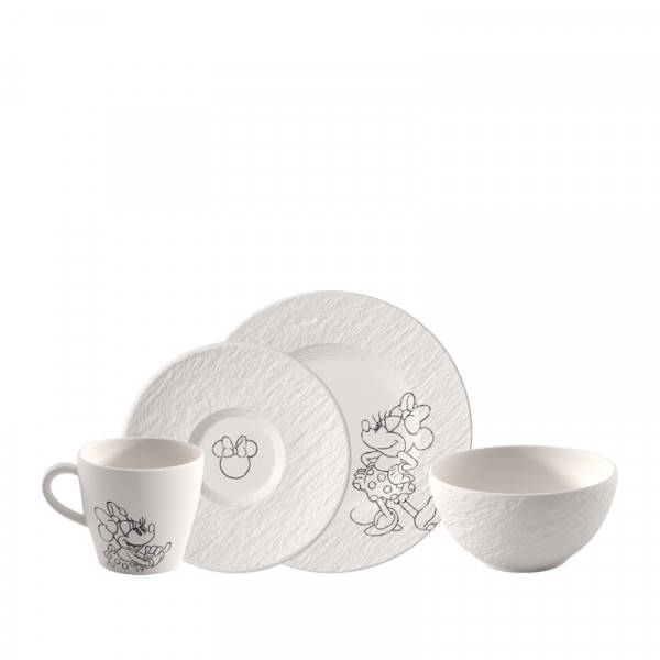 Villeroy&Boch Manufacture Rock Blanc Mickey Mouse Frühstücks Set 4tlg.