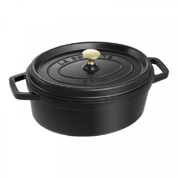 Staub Cocotte oval 33 cm schwarz